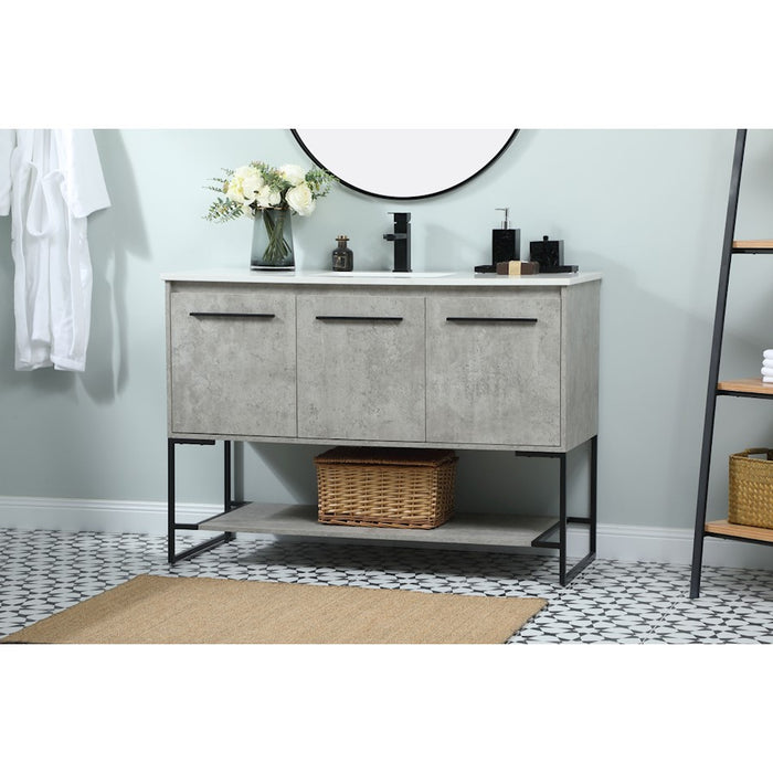 Elegant Sloane 48" Single Bathroom Vanity, Concrete Grey