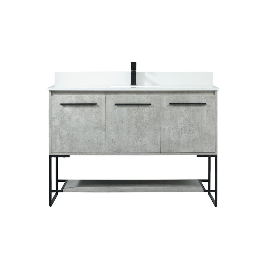 Elegant Sloane 48" Single Vanity, Concrete Grey/Backsplash - VF42548MCG-BS