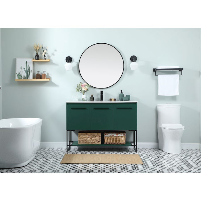 Elegant Sloane 48" Single Vanity, Concrete Grey/Backsplash
