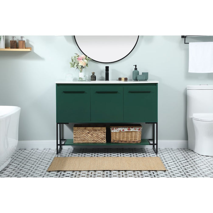 Elegant Kitchen/Bath Sloane 48" Single Bathroom Vanity, Green