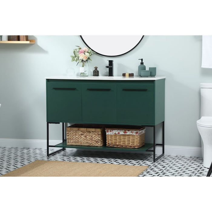Elegant Kitchen/Bath Sloane 48" Single Bathroom Vanity, Green