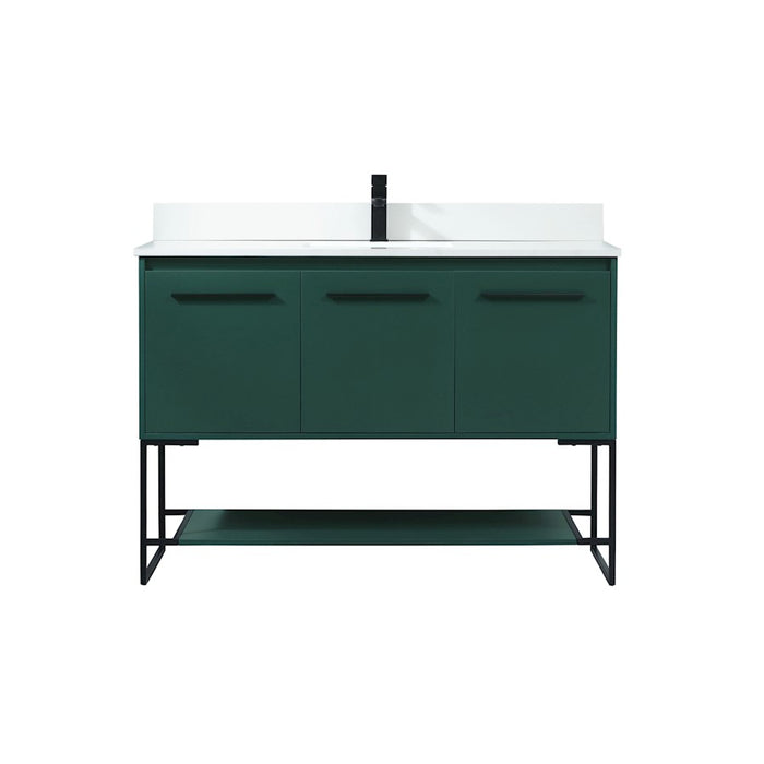 Elegant Sloane 48" Single Bathroom Vanity, Green/Backsplash - VF42548MGN-BS