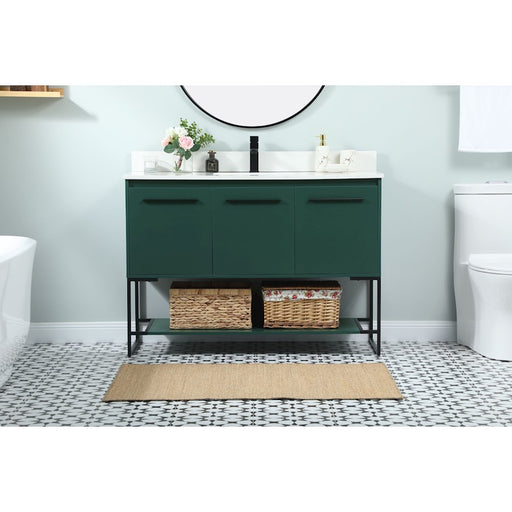 Elegant Sloane 48" Single Bathroom Vanity, Green/Backsplash