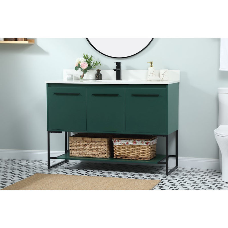 Elegant Sloane 48" Single Bathroom Vanity, Green/Backsplash
