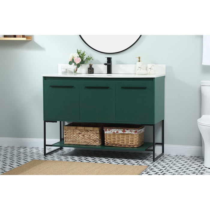 Elegant Sloane 48" Single Bathroom Vanity, Green/Backsplash