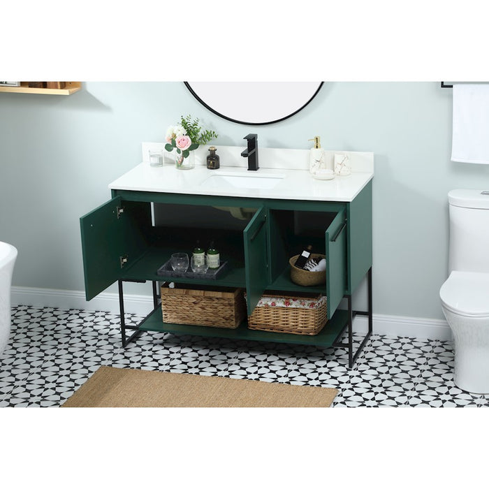 Elegant Sloane 48" Single Bathroom Vanity, Green/Backsplash