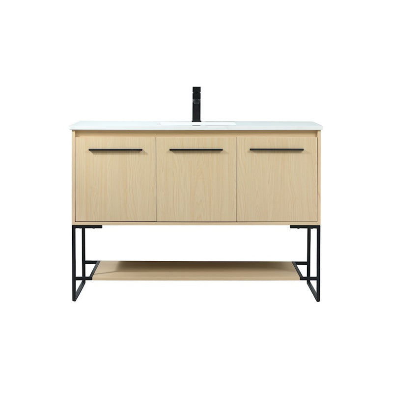 Elegant Kitchen/Bath Sloane 48" Single Bathroom Vanity, Maple - VF42548MMP