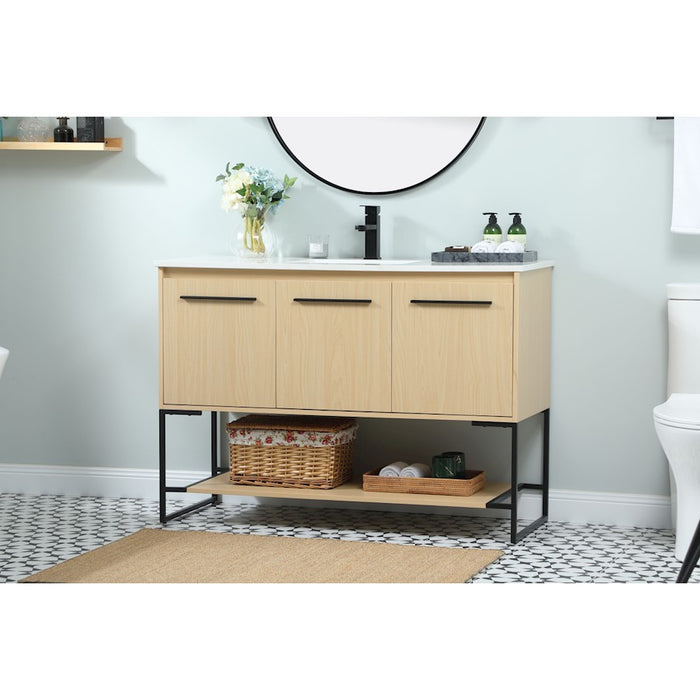 Elegant Kitchen/Bath Sloane 48" Single Bathroom Vanity, Maple