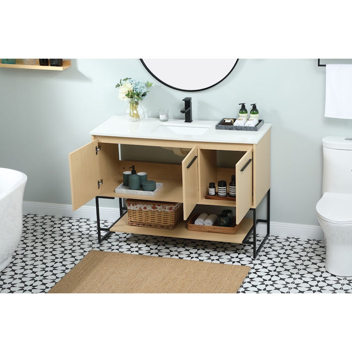 Elegant Kitchen/Bath Sloane 48" Single Bathroom Vanity, Maple