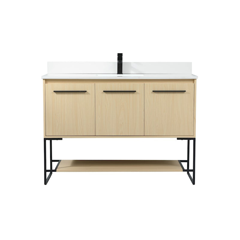 Elegant Sloane 48" Single Bathroom Vanity, Maple/Backsplash - VF42548MMP-BS