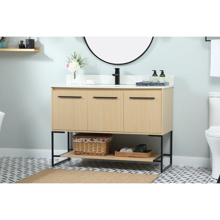 Elegant Sloane 48" Single Bathroom Vanity, Maple/Backsplash
