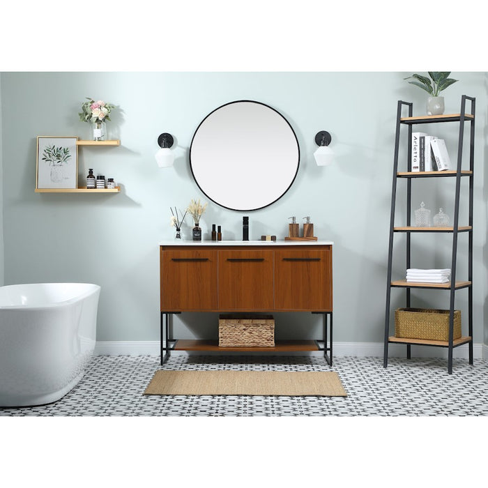 Elegant Sloane 48" Single Bathroom Vanity, Maple/Backsplash