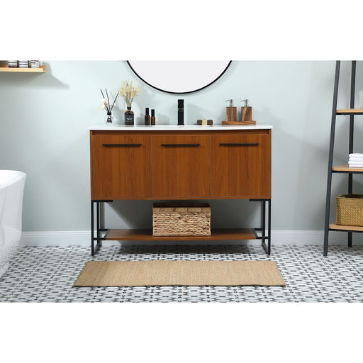 Elegant Kitchen/Bath Sloane 48" Single Bathroom Vanity, Teak