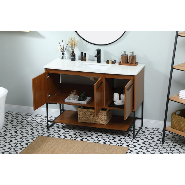 Elegant Kitchen/Bath Sloane 48" Single Bathroom Vanity, Teak