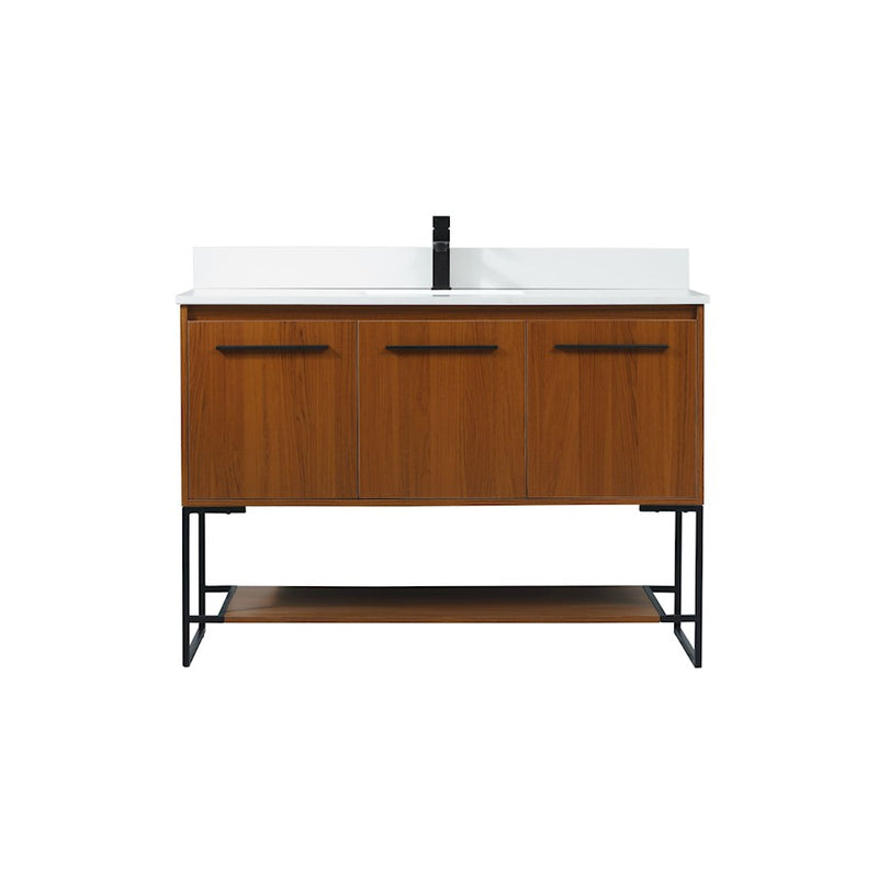 Elegant Sloane 48" Single Bathroom Vanity, Teak/Backsplash - VF42548MTK-BS
