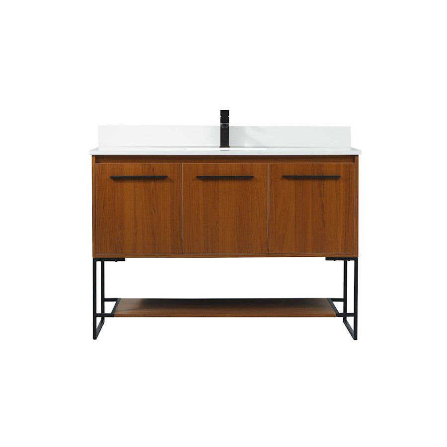 Elegant Sloane 48" Single Bathroom Vanity, Teak/Backsplash - VF42548MTK-BS