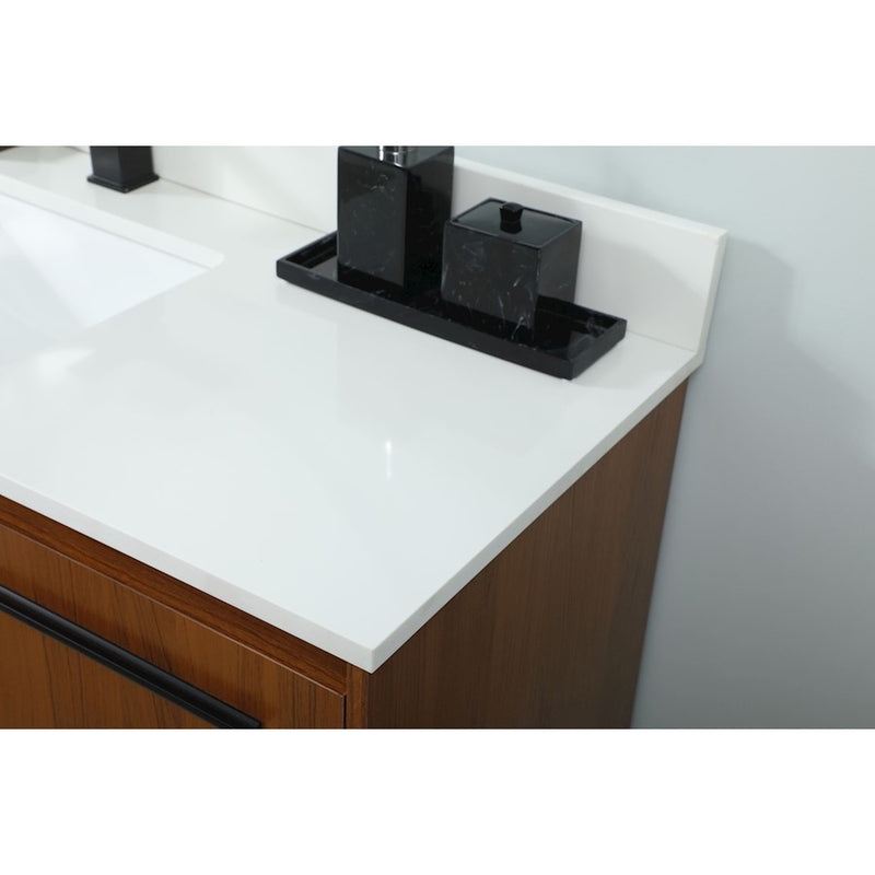 Elegant Sloane 48" Single Bathroom Vanity, Teak/Backsplash