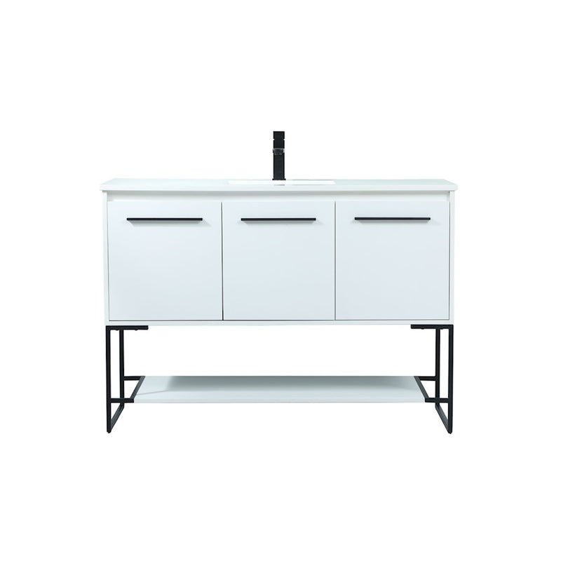 Elegant Kitchen/Bath Sloane 48" Single Bathroom Vanity, White - VF42548MWH