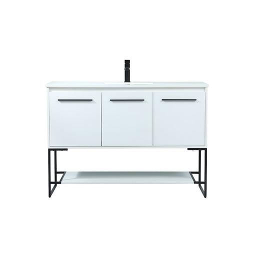 Elegant Kitchen/Bath Sloane 48" Single Bathroom Vanity, White - VF42548MWH