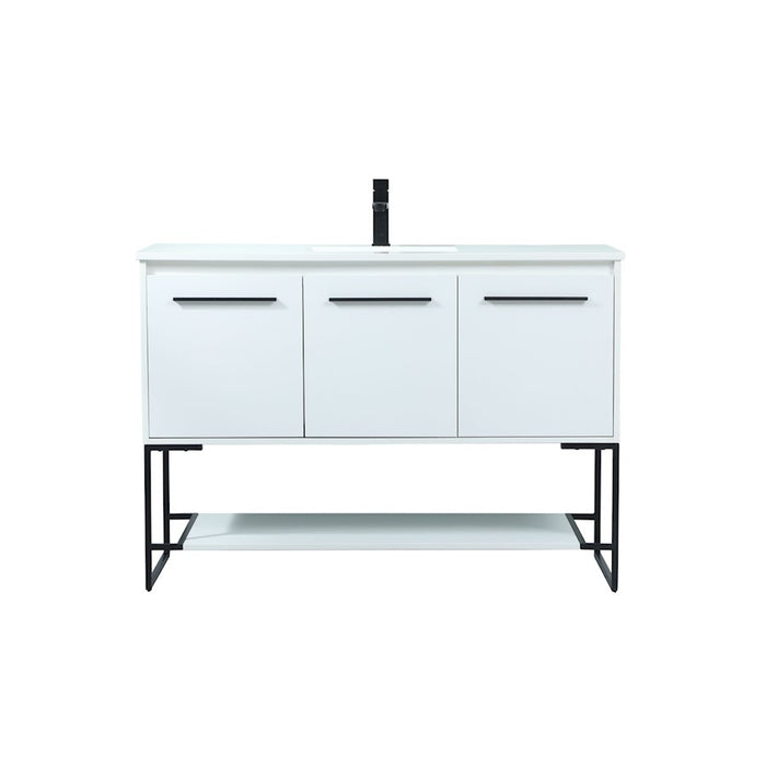 Elegant Kitchen/Bath Sloane 48" Single Bathroom Vanity, White - VF42548MWH