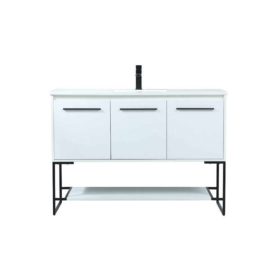 Elegant Kitchen/Bath Sloane 48" Single Bathroom Vanity, White - VF42548MWH