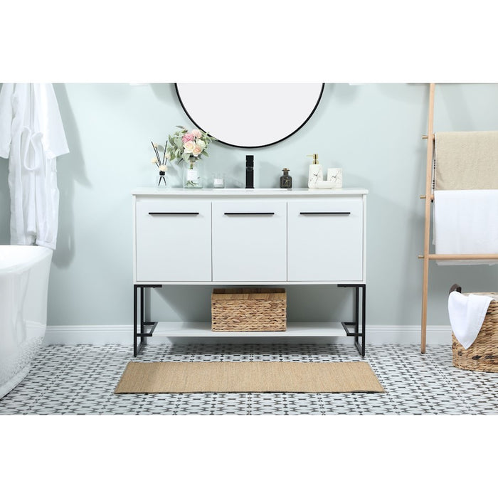 Elegant Kitchen/Bath Sloane 48" Single Bathroom Vanity, White