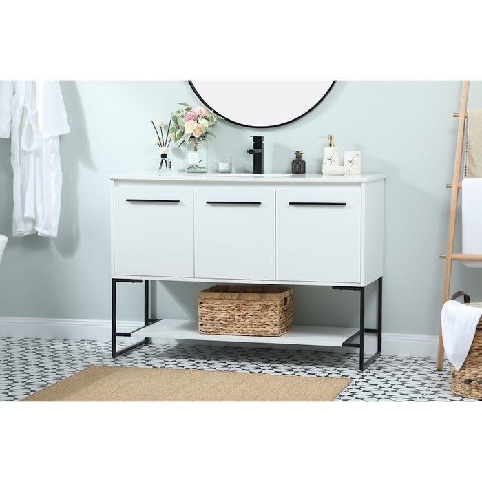 Elegant Kitchen/Bath Sloane 48" Single Bathroom Vanity, White