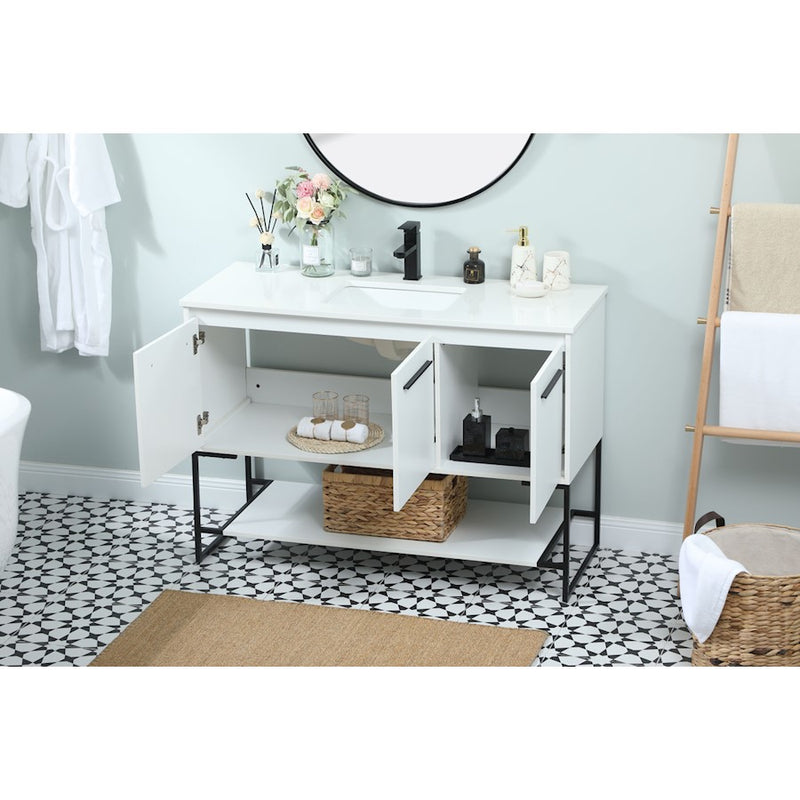 Elegant Kitchen/Bath Sloane 48" Single Bathroom Vanity, White