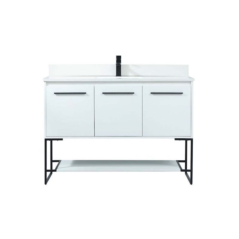 Elegant Sloane 48" Single Bathroom Vanity, White/Backsplash - VF42548MWH-BS