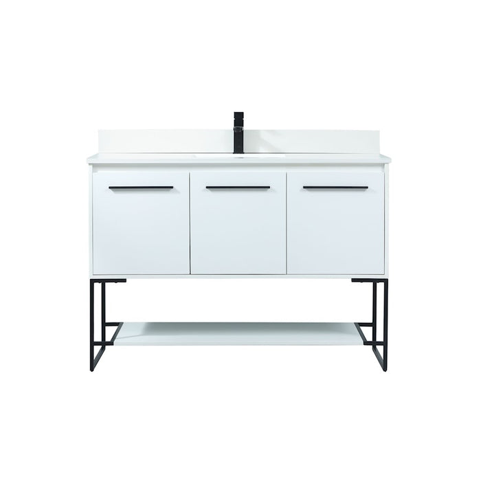 Elegant Sloane 48" Single Bathroom Vanity, White/Backsplash - VF42548MWH-BS