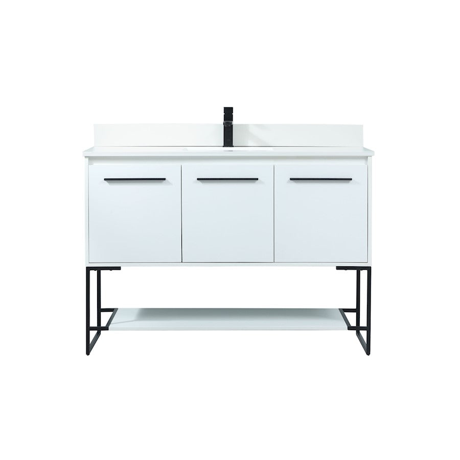 Elegant Sloane 48" Single Bathroom Vanity, White/Backsplash - VF42548MWH-BS