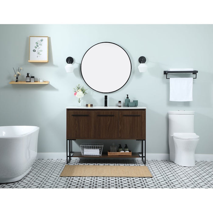 Elegant Sloane 48" Single Bathroom Vanity, White/Backsplash