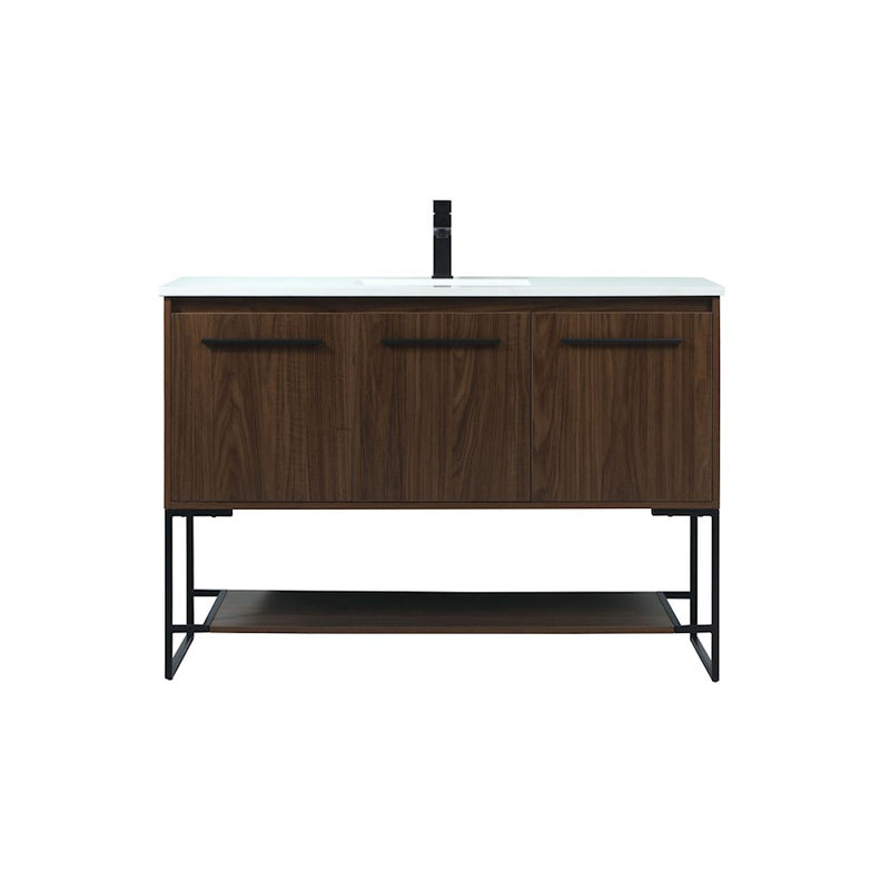 Elegant Kitchen/Bath Sloane 48" Single Bathroom Vanity, Walnut - VF42548MWT