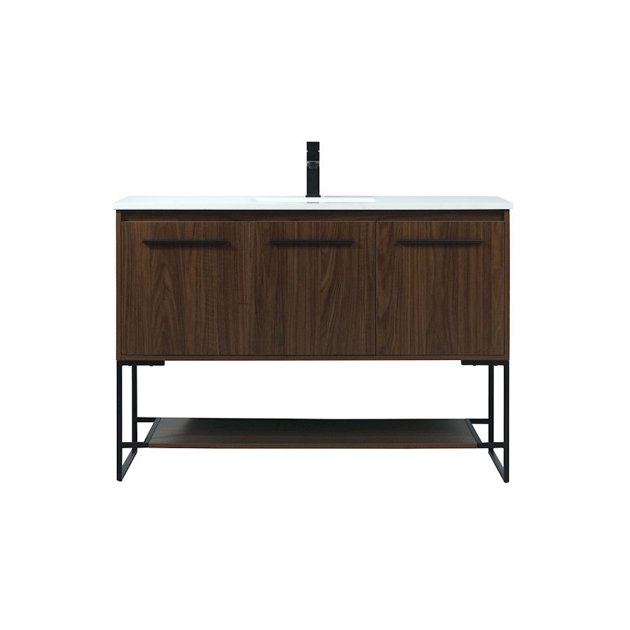 Elegant Kitchen/Bath Sloane 48" Single Bathroom Vanity, Walnut - VF42548MWT