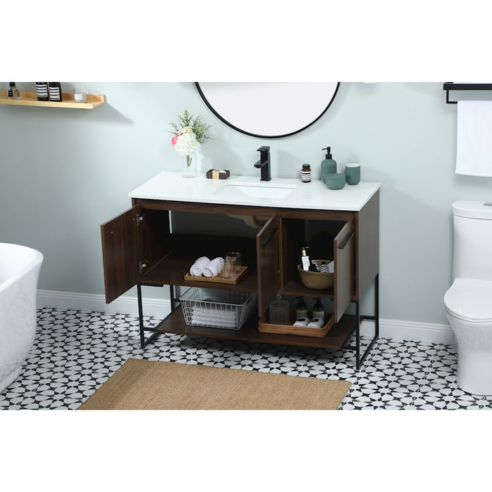 Elegant Kitchen/Bath Sloane 48" Single Bathroom Vanity, Walnut