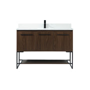 Elegant Sloane 48" Single Bathroom Vanity, Walnut/Backsplash - VF42548MWT-BS