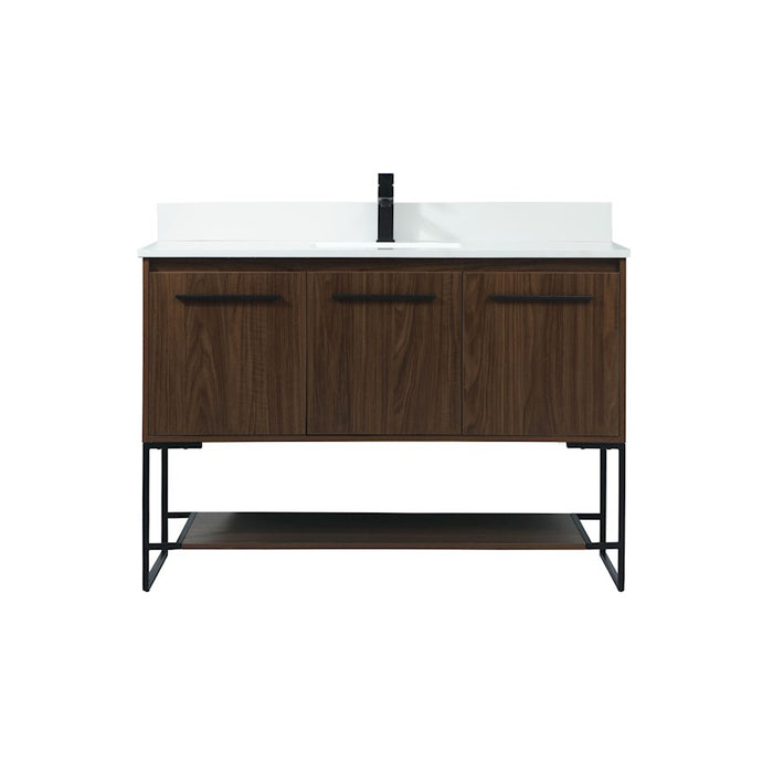 Elegant Sloane 48" Single Bathroom Vanity, Walnut/Backsplash - VF42548MWT-BS