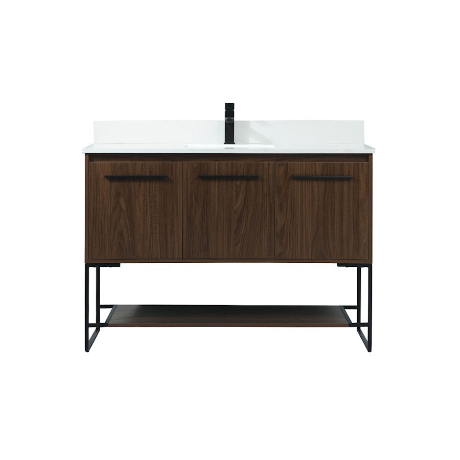 Elegant Sloane 48" Single Bathroom Vanity, Walnut/Backsplash - VF42548MWT-BS