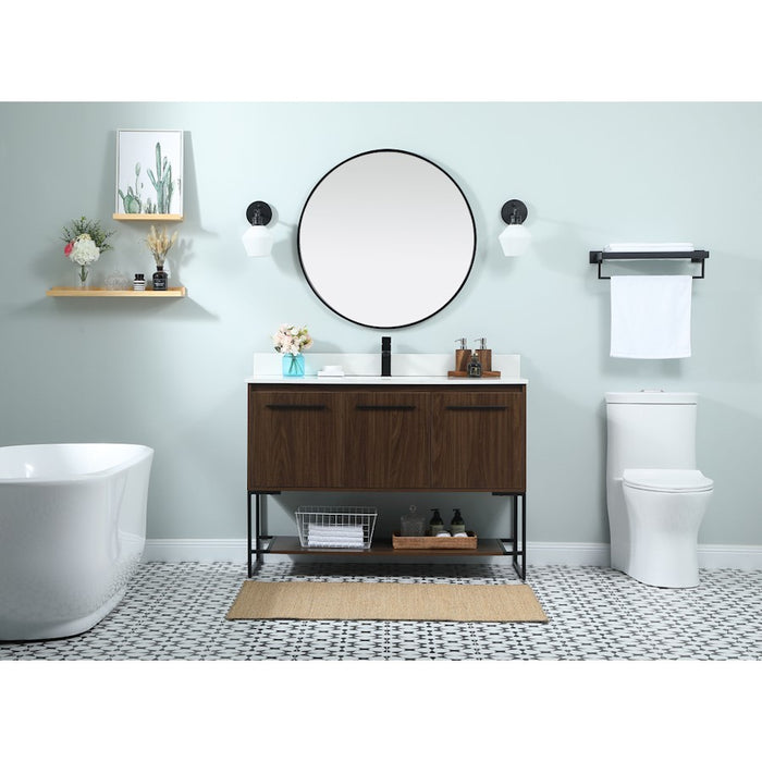 Elegant Sloane 48" Single Bathroom Vanity, Walnut/Backsplash