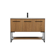 Elegant Kitchen/Bath Sloane 48" Single Bathroom Vanity, Walnut Brown - VF42548WB