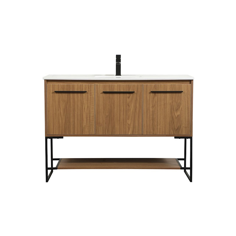 Elegant Kitchen/Bath Sloane 48" Single Bathroom Vanity, Walnut Brown - VF42548WB