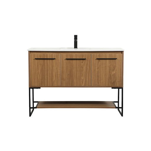 Elegant Kitchen/Bath Sloane 48" Single Bathroom Vanity, Walnut Brown - VF42548WB