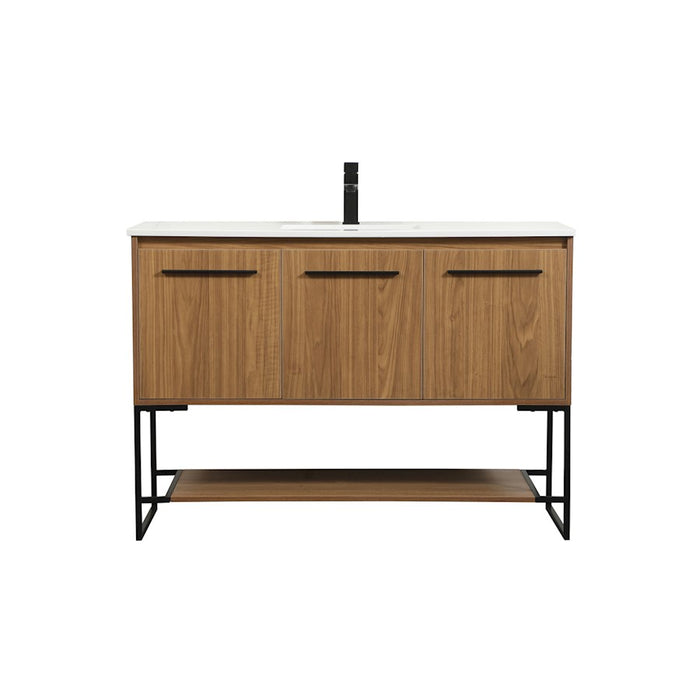 Elegant Kitchen/Bath Sloane 48" Single Bathroom Vanity, Walnut Brown - VF42548WB