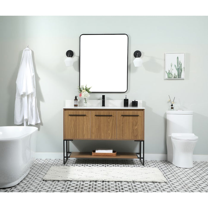 Elegant Kitchen/Bath Sloane 48" Single Bathroom Vanity, Walnut Brown