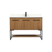 Elegant Sloane 48" Single Vanity, Walnut Brown/Backsplash - VF42548WB-BS