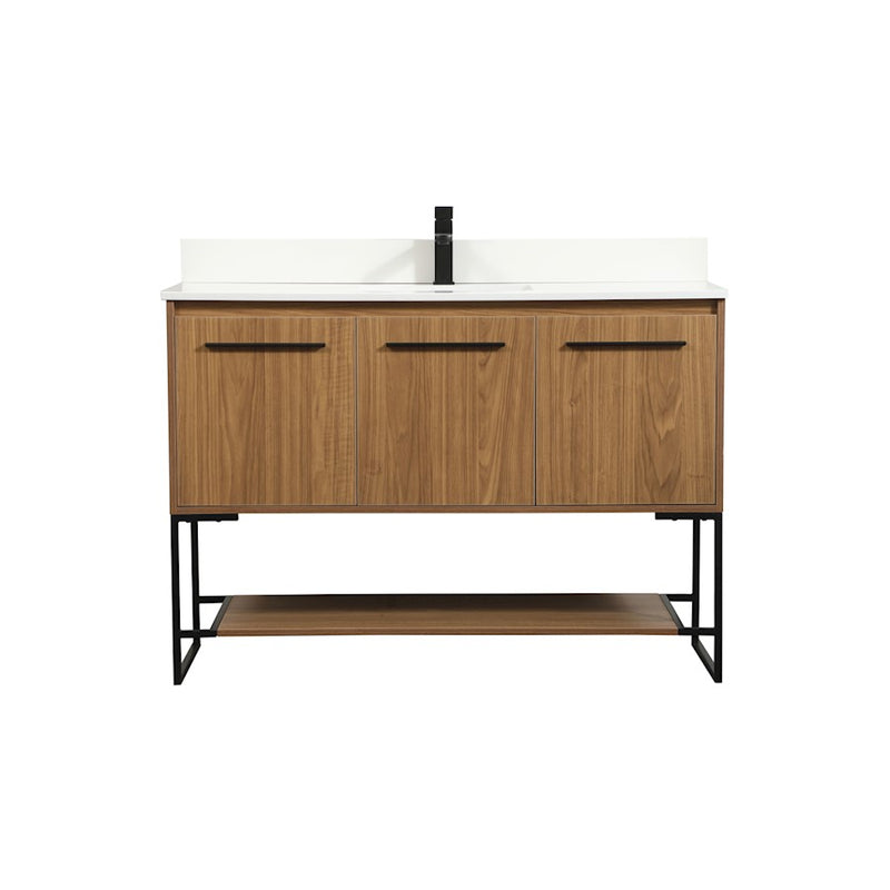 Elegant Sloane 48" Single Vanity, Walnut Brown/Backsplash - VF42548WB-BS