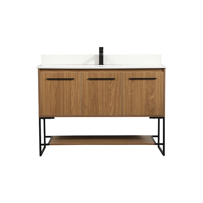 Elegant Sloane 48" Single Vanity, Walnut Brown/Backsplash - VF42548WB-BS