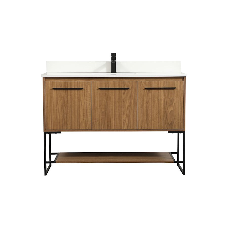 Elegant Sloane 48" Single Vanity, Walnut Brown/Backsplash - VF42548WB-BS