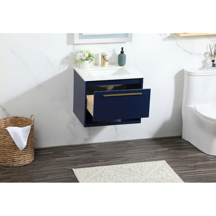Elegant Kitchen/Bath Roman 24" Single Bathroom Vanity, Blue