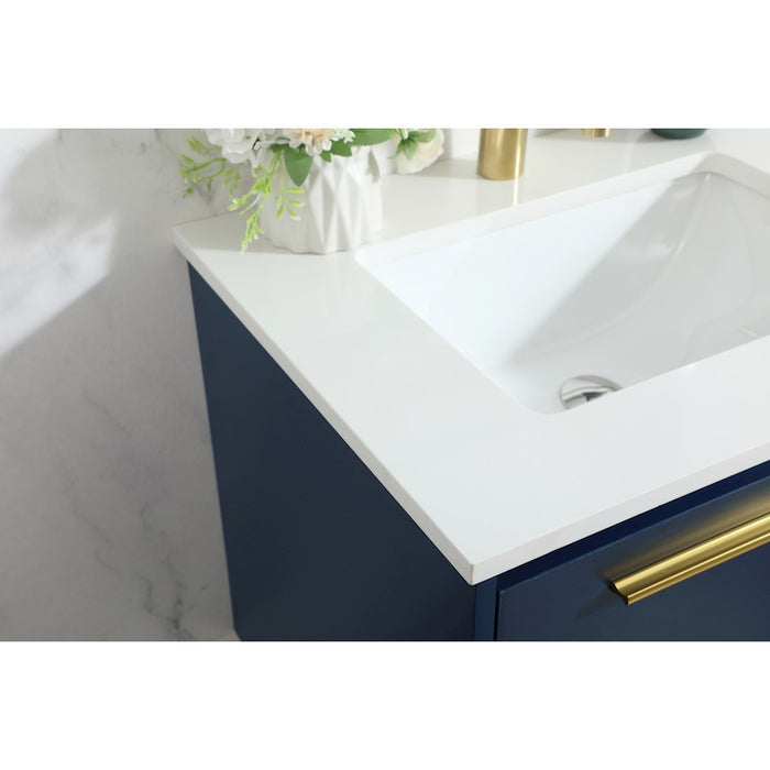 Elegant Kitchen/Bath Roman 24" Single Bathroom Vanity, Blue